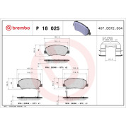 Brembo | Bremsbelagsatz, Scheibenbremse | P 18 025