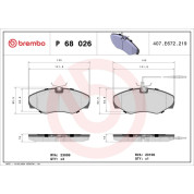 Brembo | Bremsbelagsatz, Scheibenbremse | P 68 026