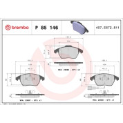 Brembo | Bremsbelagsatz, Scheibenbremse | P 85 146