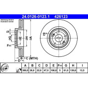 ATE | Bremsscheibe | 24.0126-0123.1