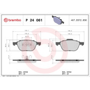 Brembo | Bremsbelagsatz, Scheibenbremse | P 24 061X