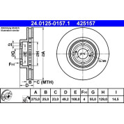 ATE | Bremsscheibe | 24.0125-0157.1