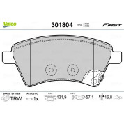 Valeo | Bremsbelagsatz, Scheibenbremse | 301804