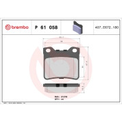 Brembo | Bremsbelagsatz, Scheibenbremse | P 61 058