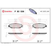 Brembo | Bremsbelagsatz, Scheibenbremse | P 83 036