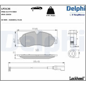 Delphi | Bremsbelagsatz, Scheibenbremse | LP3136