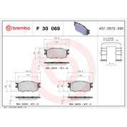 Brembo | Bremsbelagsatz, Scheibenbremse | P 30 069