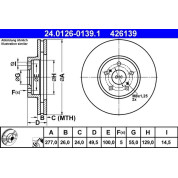 ATE | Bremsscheibe | 24.0126-0139.1