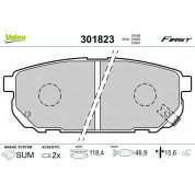 Valeo | Bremsbelagsatz, Scheibenbremse | 301823