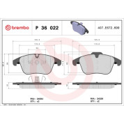 Brembo | Bremsbelagsatz, Scheibenbremse | P 36 022