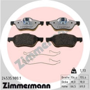 Zimmermann | Bremsbelagsatz, Scheibenbremse | 24535.980.1