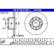 ATE | Bremsscheibe | 24.0116-0100.1