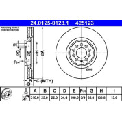 ATE | Bremsscheibe | 24.0125-0123.1