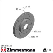 Zimmermann | Bremsscheibe | 280.3157.52