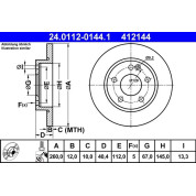 ATE | Bremsscheibe | 24.0112-0144.1