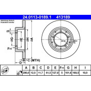 ATE | Bremsscheibe | 24.0113-0189.1