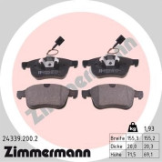 Zimmermann | Bremsbelagsatz, Scheibenbremse | 24339.200.2