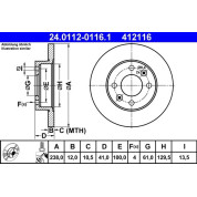 ATE | Bremsscheibe | 24.0112-0116.1