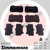 Zimmermann | Bremsbelagsatz, Scheibenbremse | 25743.150.1