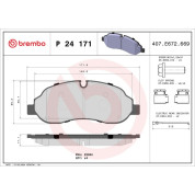 Brembo | Bremsbelagsatz, Scheibenbremse | P 24 171