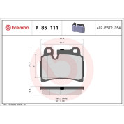 Brembo | Bremsbelagsatz, Scheibenbremse | P 85 111