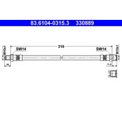 ATE | Bremsschlauch | 83.6104-0315.3