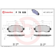 Brembo | Bremsbelagsatz, Scheibenbremse | P 78 028