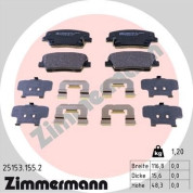 Zimmermann | Bremsbelagsatz, Scheibenbremse | 25153.155.2