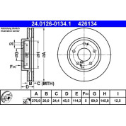 ATE | Bremsscheibe | 24.0126-0134.1