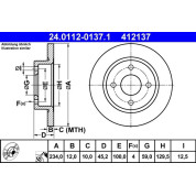 ATE | Bremsscheibe | 24.0112-0137.1