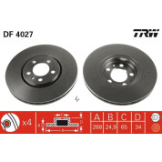 TRW | Bremsscheibe | DF4027