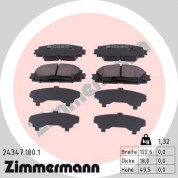 Zimmermann | Bremsbelagsatz, Scheibenbremse | 24347.180.1