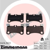 Zimmermann | Bremsbelagsatz, Scheibenbremse | 24614.165.9