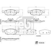 febi bilstein | Bremsbelagsatz, Scheibenbremse | 183658