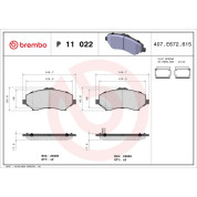 Brembo | Bremsbelagsatz, Scheibenbremse | P 11 022