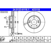 ATE | Bremsscheibe | 24.0123-0118.1