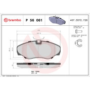 Brembo | Bremsbelagsatz, Scheibenbremse | P 56 061