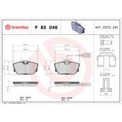 Brembo | Bremsbelagsatz, Scheibenbremse | P 85 046