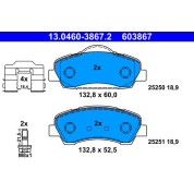 ATE | Bremsbelagsatz, Scheibenbremse | 13.0460-3867.2