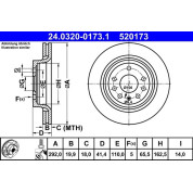 ATE | Bremsscheibe | 24.0320-0173.1