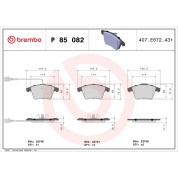 Brembo | Bremsbelagsatz, Scheibenbremse | P 85 082