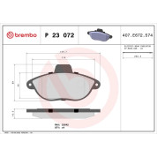 Brembo | Bremsbelagsatz, Scheibenbremse | P 23 072