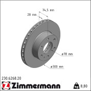 Zimmermann | Bremsscheibe | 230.6268.20