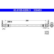 ATE | Bremsschlauch | 83.6105-0200.3