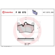 Brembo | Bremsbelagsatz, Scheibenbremse | P 85 070