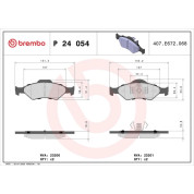 Brembo | Bremsbelagsatz, Scheibenbremse | P 24 054