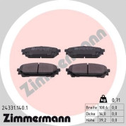 Zimmermann | Bremsbelagsatz, Scheibenbremse | 24331.140.1