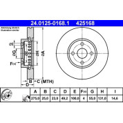 ATE | Bremsscheibe | 24.0125-0168.1