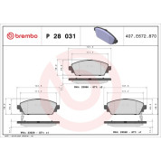 Brembo | Bremsbelagsatz, Scheibenbremse | P 28 031