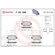 Brembo | Bremsbelagsatz, Scheibenbremse | P 59 038